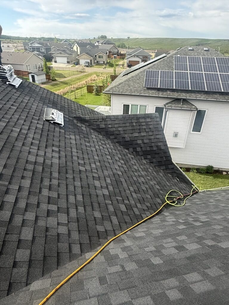 Completed Architectural Roof with Solar Panels